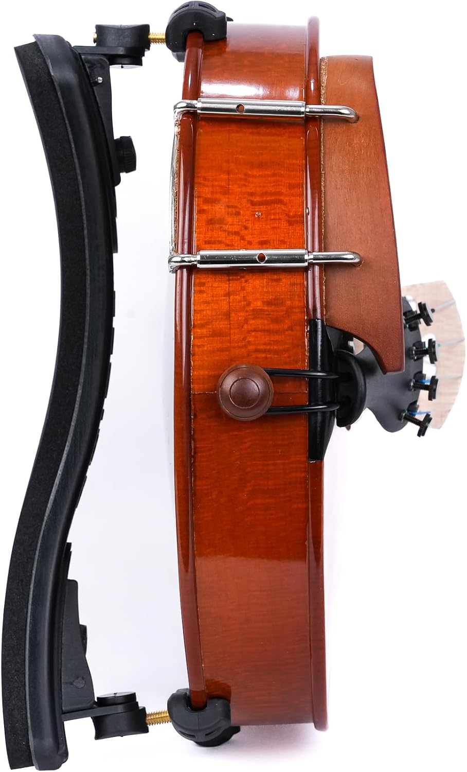 Violin Shoulder Rest, Black, for 4/4-3/4 Size Violins, Adjustable Height and Angle