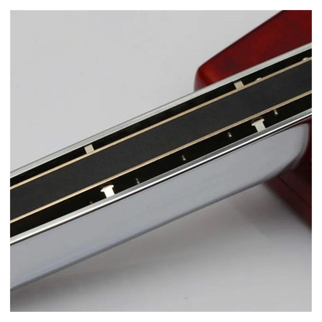 Professional 16 Hole Chromatic Harmonica ABS Comb Black Cover Harp Musical Instruments C Key Metal Mouth Organ(Black)