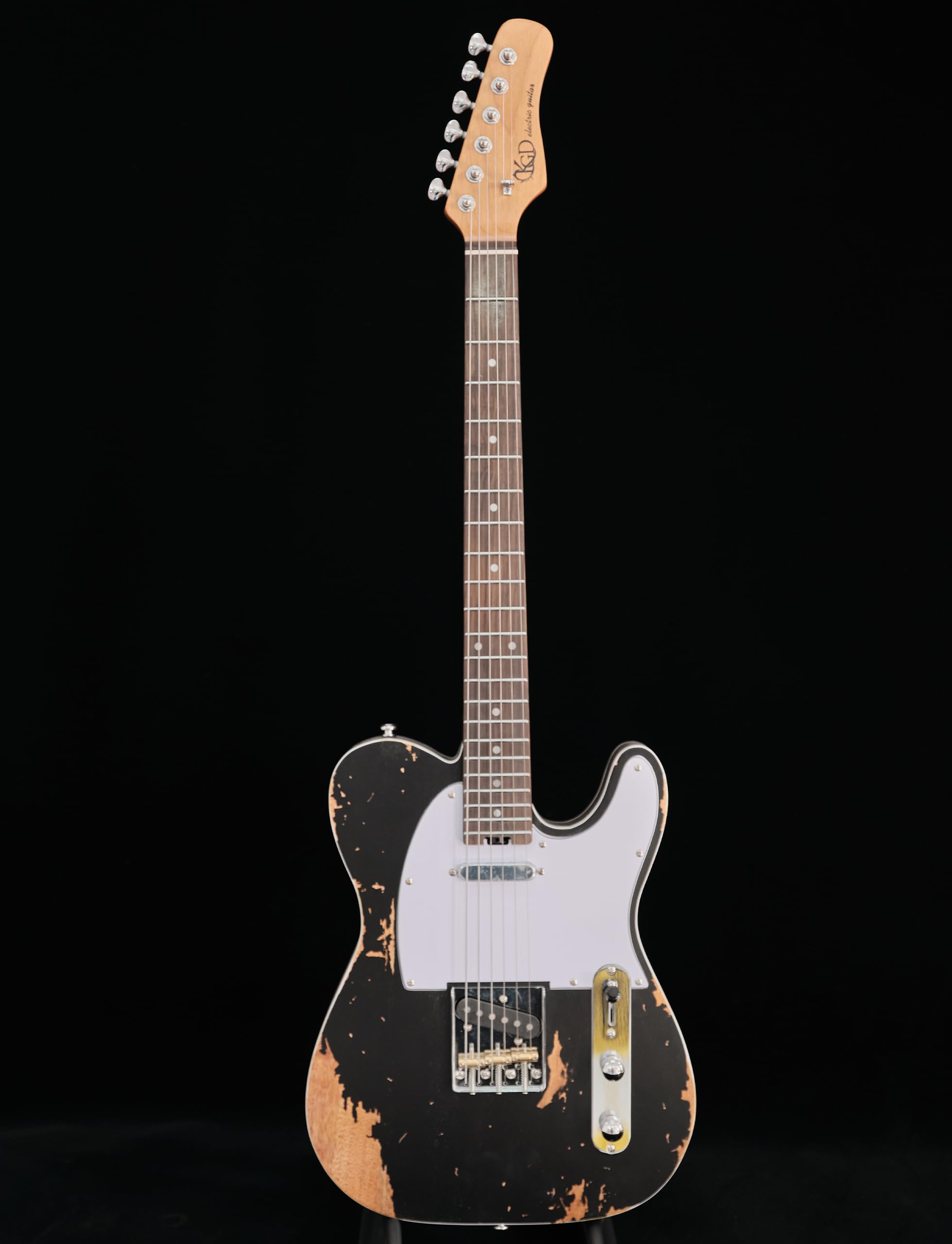 KGD Relic electric guitar mahogany body carbonized maple neck rosewood fretboard 6-string solidbody electric guitar S-S pickupsbrass barrel saddle bridge (Grass Green)