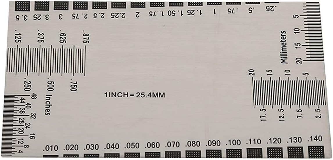 Stainless Steel Guitar Notched Straight Edge Ruler with String Action Height Gauge, 25.5 and 24.75 Inch for and Fretboard Setup