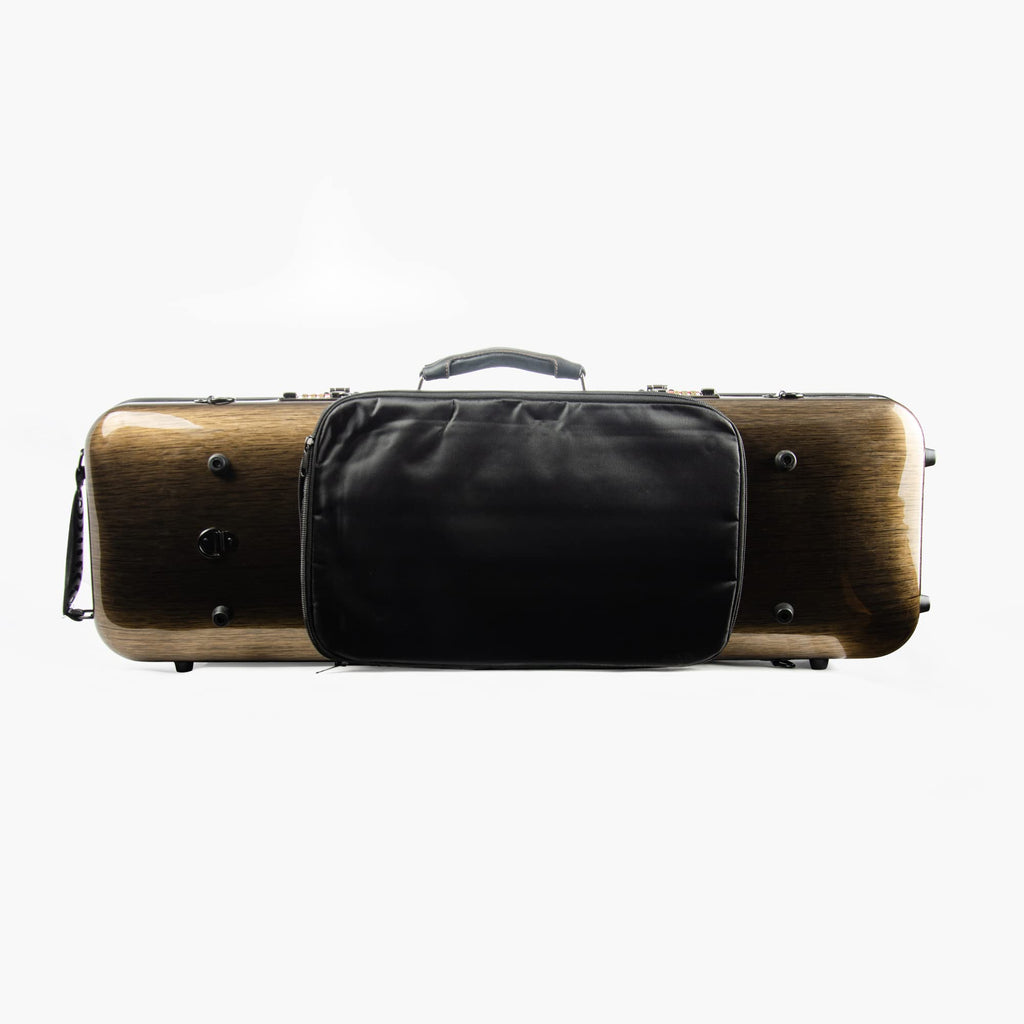 Christina 4/4 Full Size Violin case High-Strength Carbon Fiber Rectangular Violin Music Bag With Combination Lock and Extra Bag White Violin Hard Case (VB-Square-White Stripe spot)