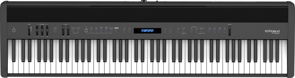 Roland FP-60X 88-Key Digital Piano - White Bundle with Adjustable Stand, Bench, Deluxe Sustain Pedal, Online Piano Lessons, Instructional DVD, and Austin Bazaar Polishing Cloth