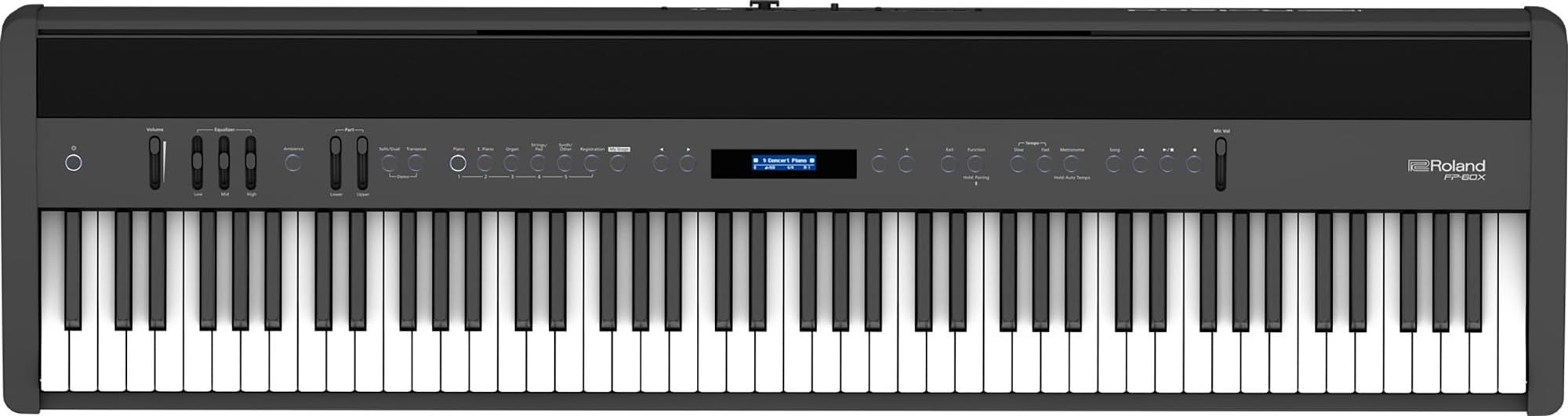 Roland FP-60X 88-Key Digital Piano - White Bundle with Adjustable Stand, Bench, Deluxe Sustain Pedal, Online Piano Lessons, Instructional DVD, and Austin Bazaar Polishing Cloth