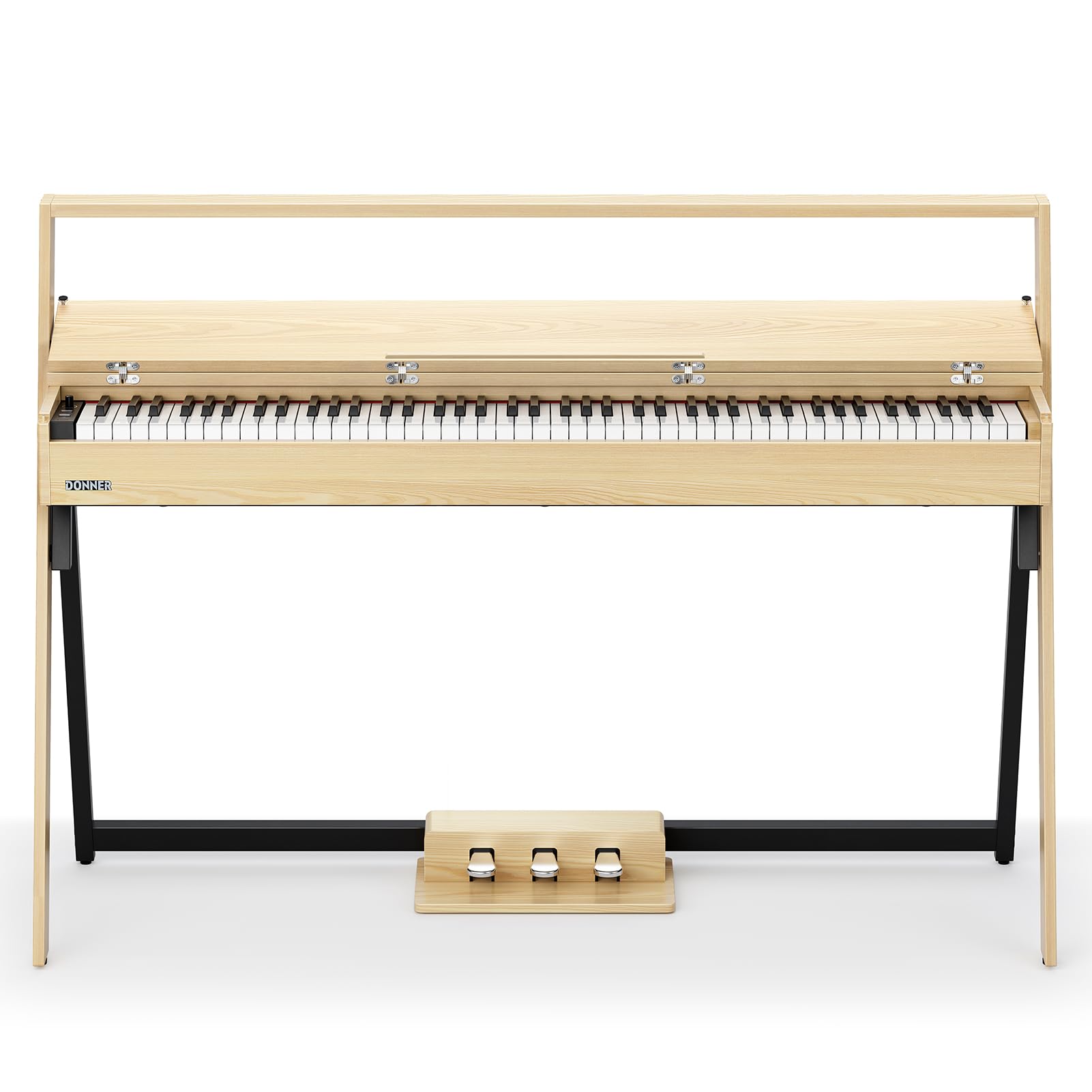 Donner OURA R300 88 Key Weighted Keyboard Piano for Advanced, Home Digital Piano with 88 Keys Graded Hammer Standard Keyborad, Bluetooth, LOCAL OFF, 2*15W, Half-pedal, 256 Polyphony, Walnut Wood Color