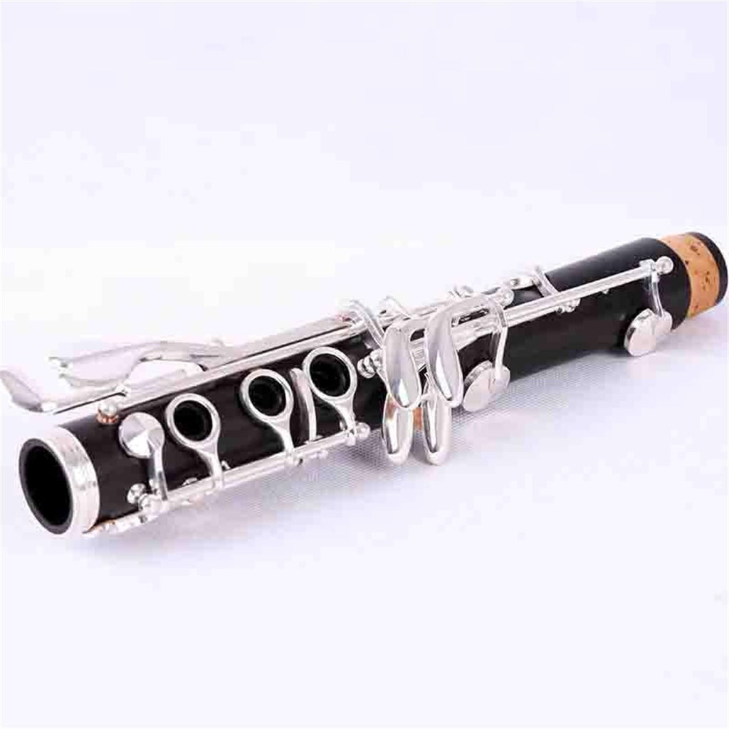 Professional Ebony Clarinet Bb17 Key Silver Copper Woodwind Instrument Clarinet Instrument(2)