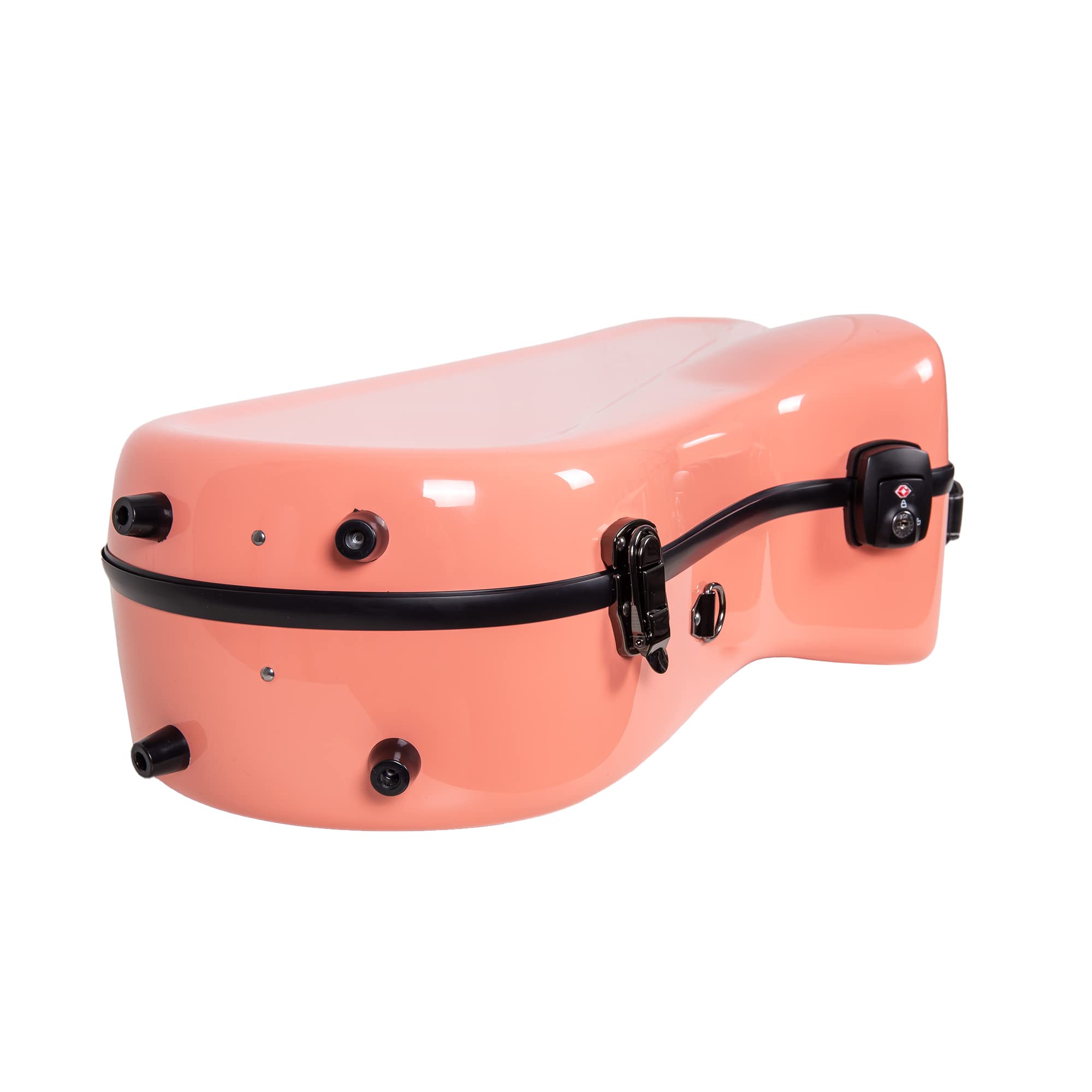 Crossrock Pro-Grade Straight Soprano Saxophone Case | Crimson Red Gloss, TSA Lock, Elite Protection, Detachable Backpack Straps, Accessory Pocket for Professional Musicians