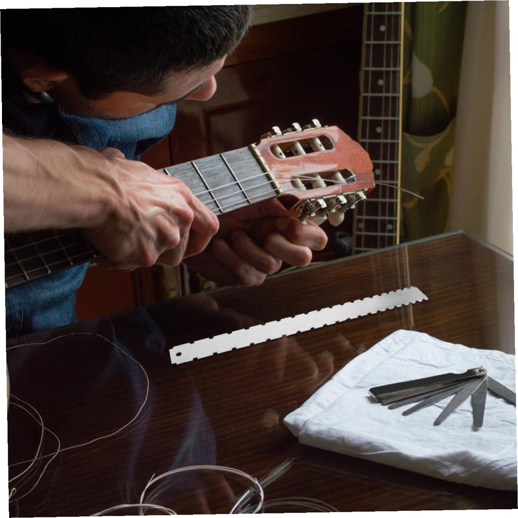 Healifty Guitar Action Gauge Ruler Radius Gauge for Electric and Bass Guitars Luthier Tool for String Height Measurement and Neck Setup