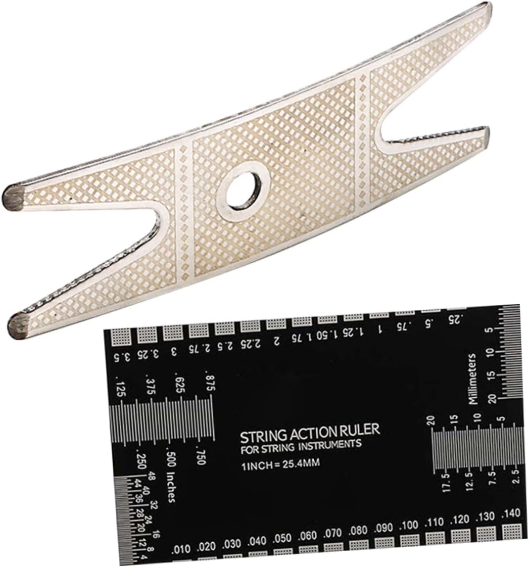 FAVOMOTO Violin String Action Ruler Kit with Adjustment Tools Professional Guitar Measuring Tool for Accurate String Height and Neck Flatness Measurement