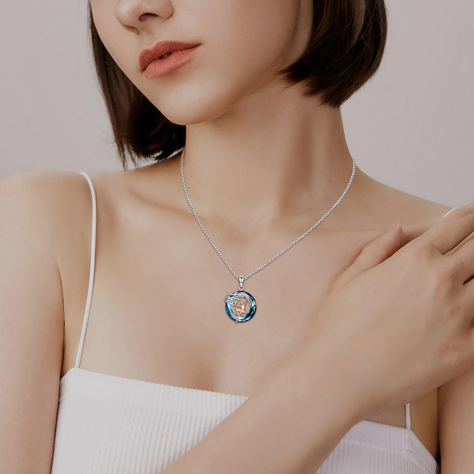 Sport/Music Necklace for Women 925 Sterling Silver Crystal Pendant Tree of Life Jewelry Gifts for Sport Players