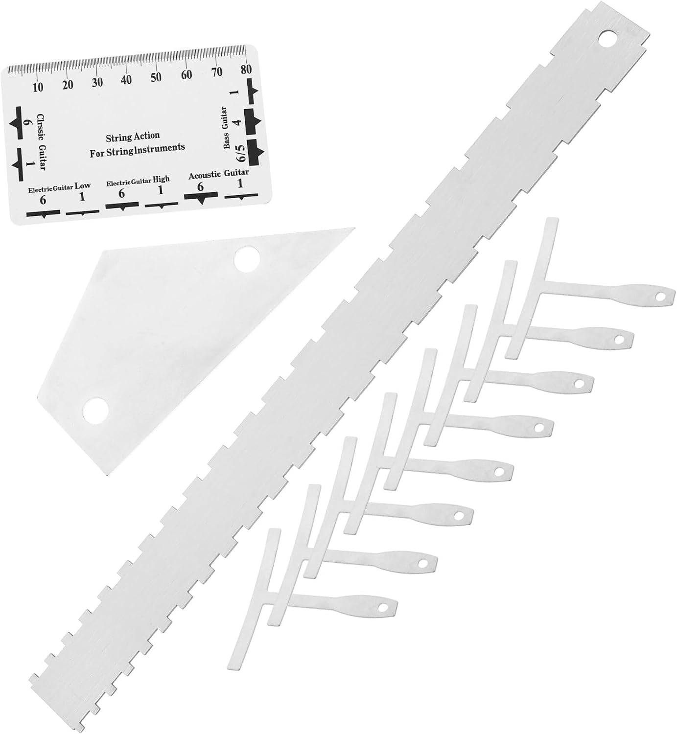 KESYOO 12pcs Precision Guitar Repair Tools Set String Action Gauge Radius Gauge Fret Rocker Suitable for Guitars