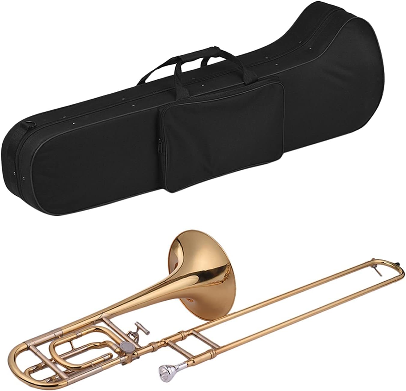 Standard Trombone Intermediate Bb Flat Tenor Slide Trombone with F Attachment, Gold