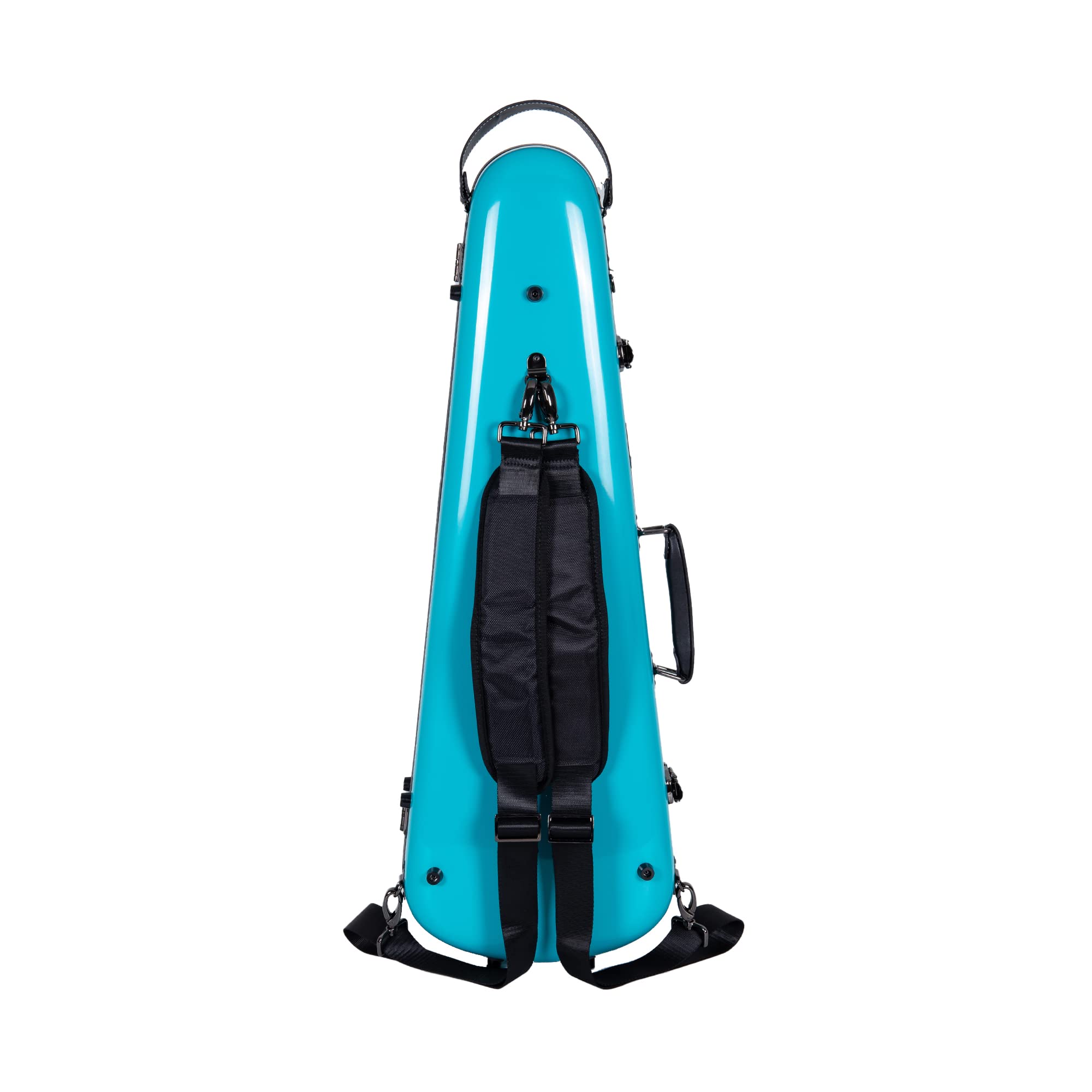 Crossrock Fiberglass Violin Case for 4/4 Full Size – Glossy Mint Blue Contoured Shell, Velvet Suspension Interior, Backpack Straps – Lightweight & Stylish (CRF1020VMB)