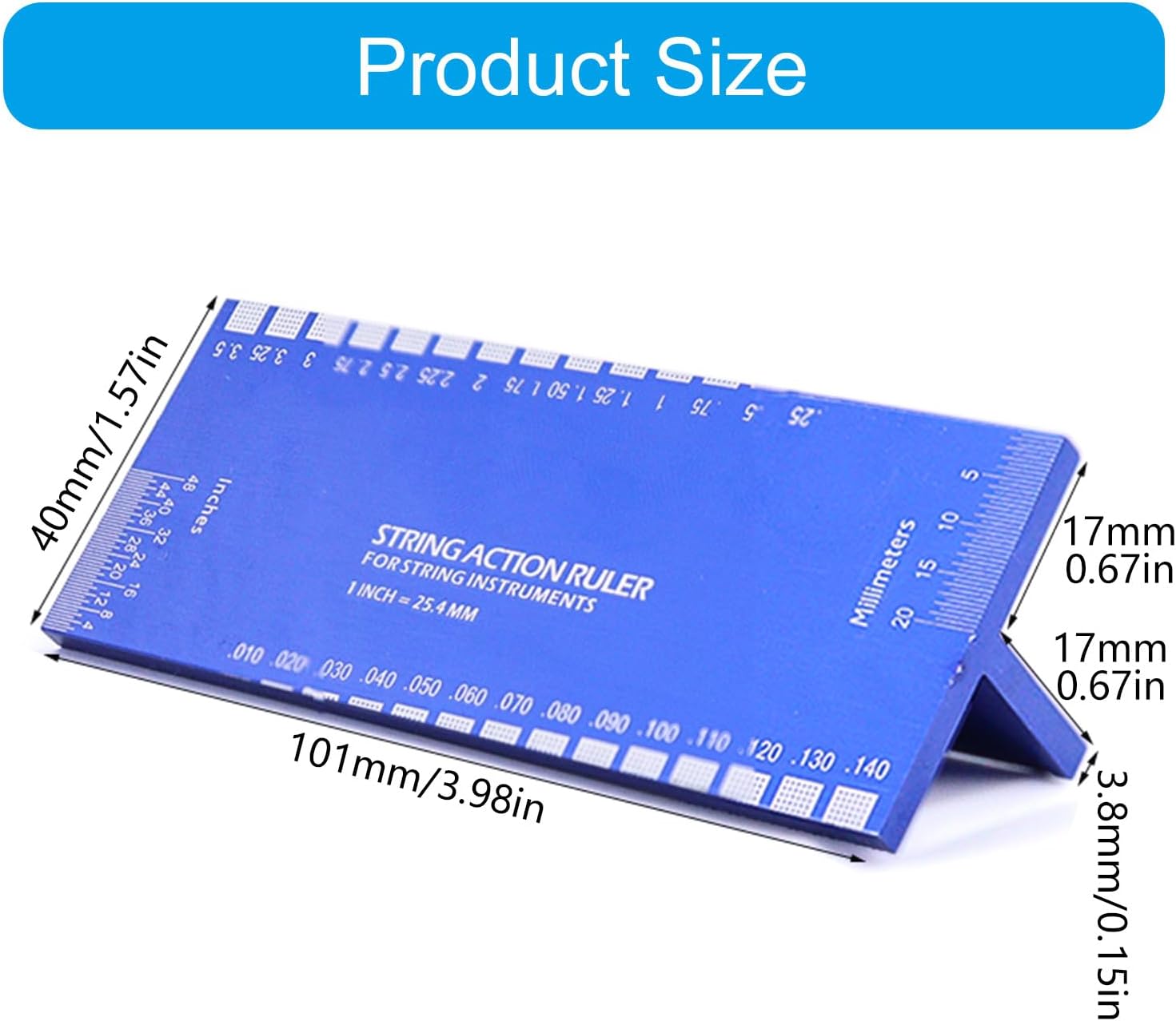 Guitar Set Up Repairing Luthier Tool for Guitars Ukulele Banjos, Guitars String Action Gauge Ruler Height Gauge String Action Ruler
