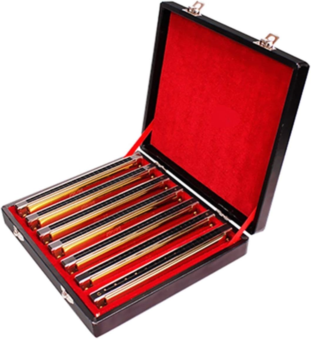 7Pcs/set Harmonica 24 Hole Tremolo Harp A/B/C/D/E/F/G Keys Musical Instrument Mouth Organ for Collect Gaita