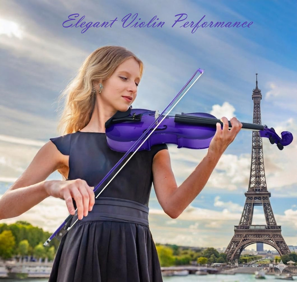 Crafteem Spruce and Maple Solid Wood Violin Outfit for Beginner Kids & Adults -Craft Your Perfect Sound and Begin Your Musical Journey with Confidence. (Glossy Antique, 1/2)