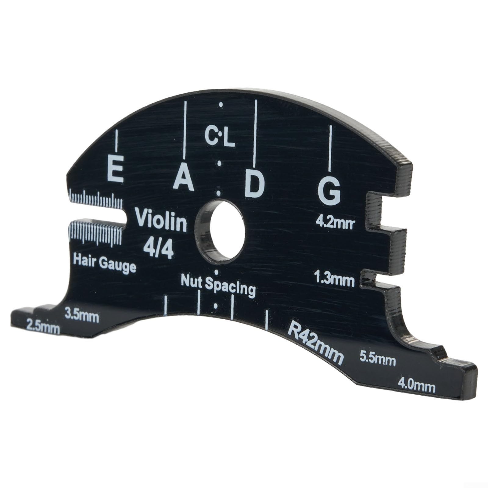 Violin For Bridge Template For Violin Cello Double Bass Multifunctional Luthier Tool For String Height Chord Distance Measurement And Repair Full Size Plastic Gauge Black(Violin 1/2)