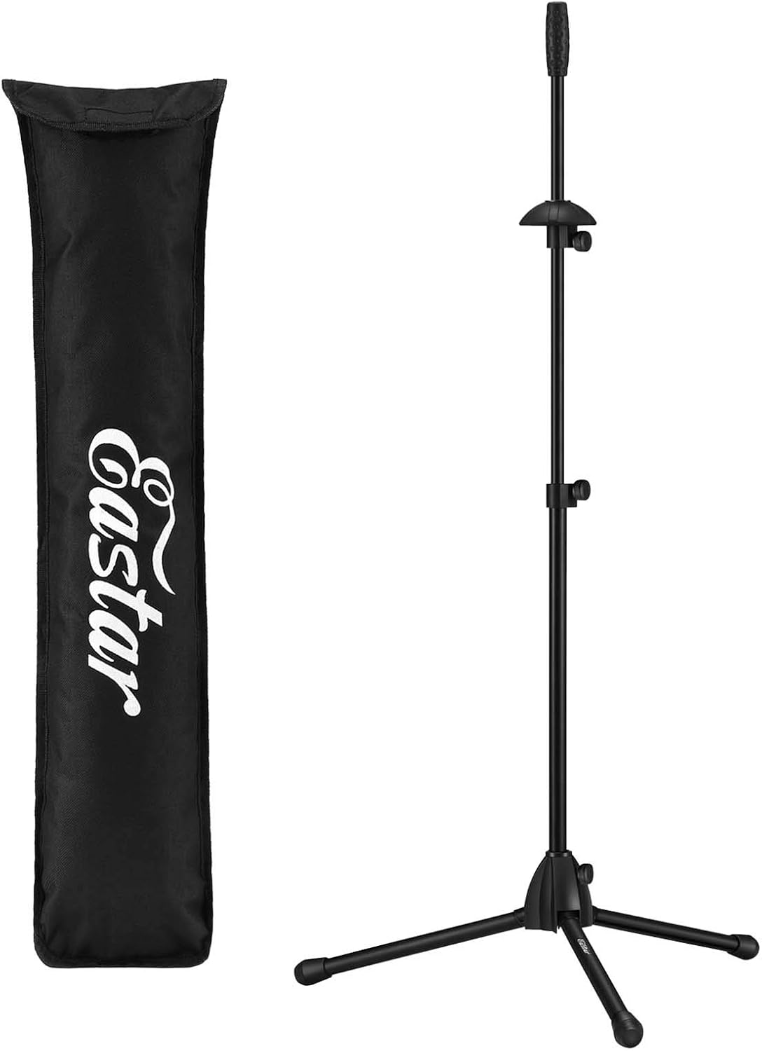 Eastar Tenor/Bass Trombone Stand Holder Heavy-duty, Portable Adjustable Stand Bracket Set with Carrying Bag, Black, EST-002