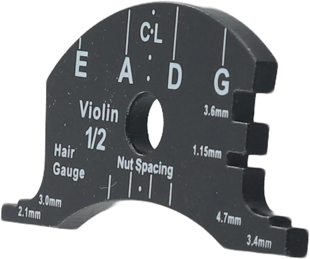 Violin For Bridge Template For Violin Cello Double Bass Multifunctional Luthier Tool For String Height Chord Distance Measurement And Repair Full Size Plastic Gauge Black(Violin 1/2)