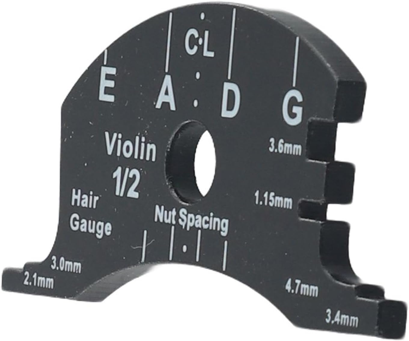 Violin For Bridge Template For Violin Cello Double Bass Multifunctional Luthier Tool For String Height Chord Distance Measurement And Repair Full Size Plastic Gauge Black(Violin 1/2)