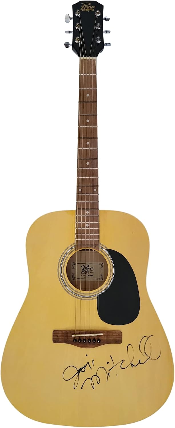 Joni Mitchell singer songwriter signed acoustic guitar COA exact Proof autographed VERY RARE | Singer Songwriter, COA, Exact Proof Autographed, VERY RARE