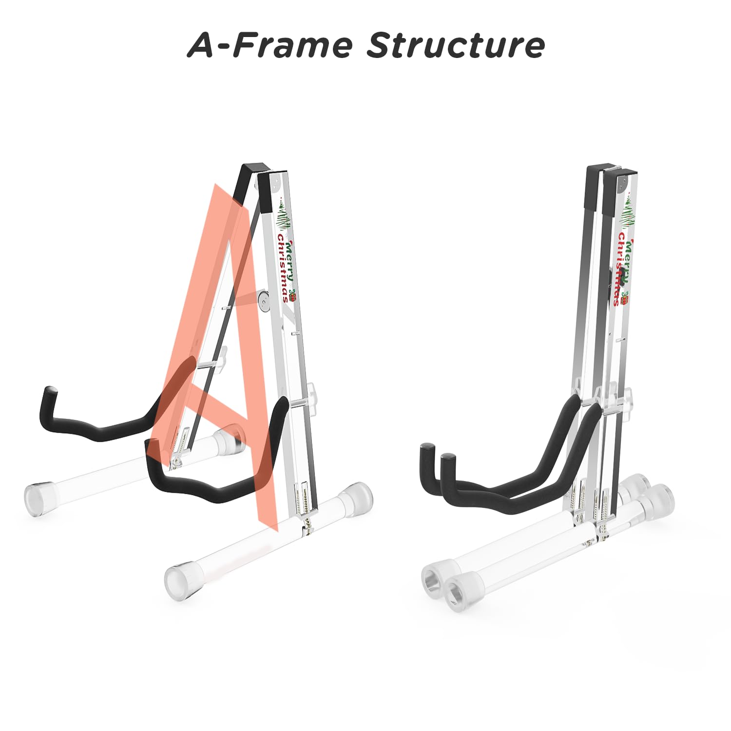 DIDA Guitar Stand, Acrylic Transparent Guitar Stand for Acoustic Guitar, Electric Guitar, Cello, Guitar Holder, Single Guitar Stand, Guitar Accessories (Merry Christmas, Electric Guitar/Cello/Bass)