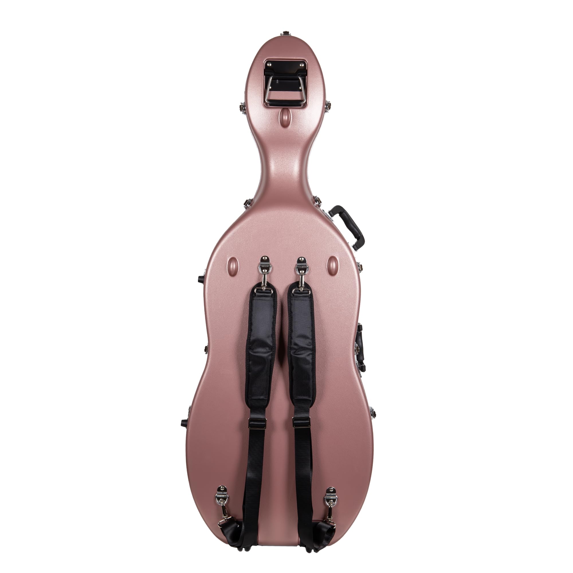 Crossrock ABS Cello Case for 4/4 & 3/4 Size | Wine Red Velvet Interior, Molded Hardshell with Wheels, Lock, Dual Bow Holders & Backpack Straps-Dark Red (CRA862CEFDR)