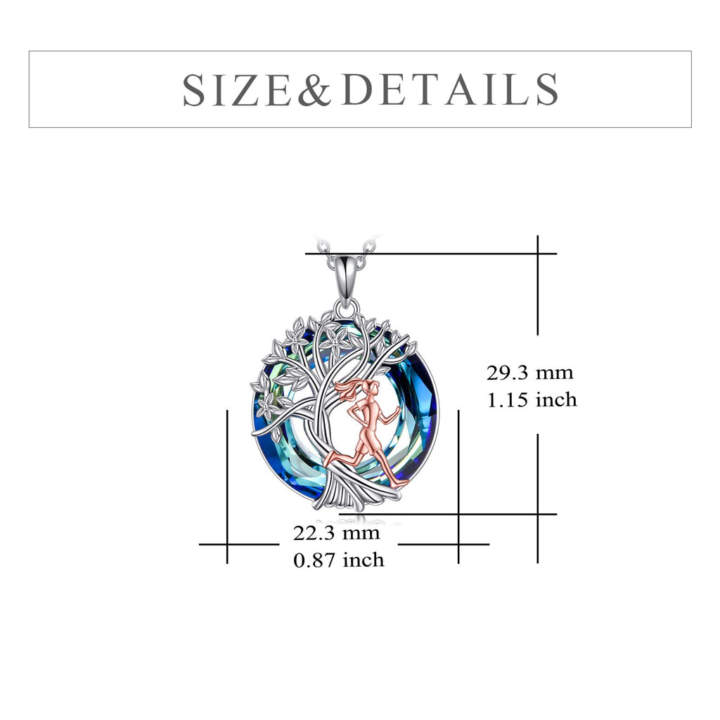 YFN Tree of Life Necklace Sterling Silver Crystal Jewelry Graduation Birthday Gifts for Women