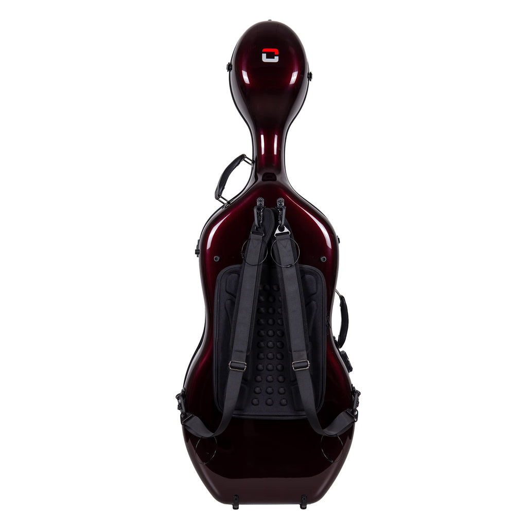 Crossrock Carbon Fiber Case fits for 4/4 Full Size Cello with Removable Shoulder Straps-Black(CRF3020CEFBK)