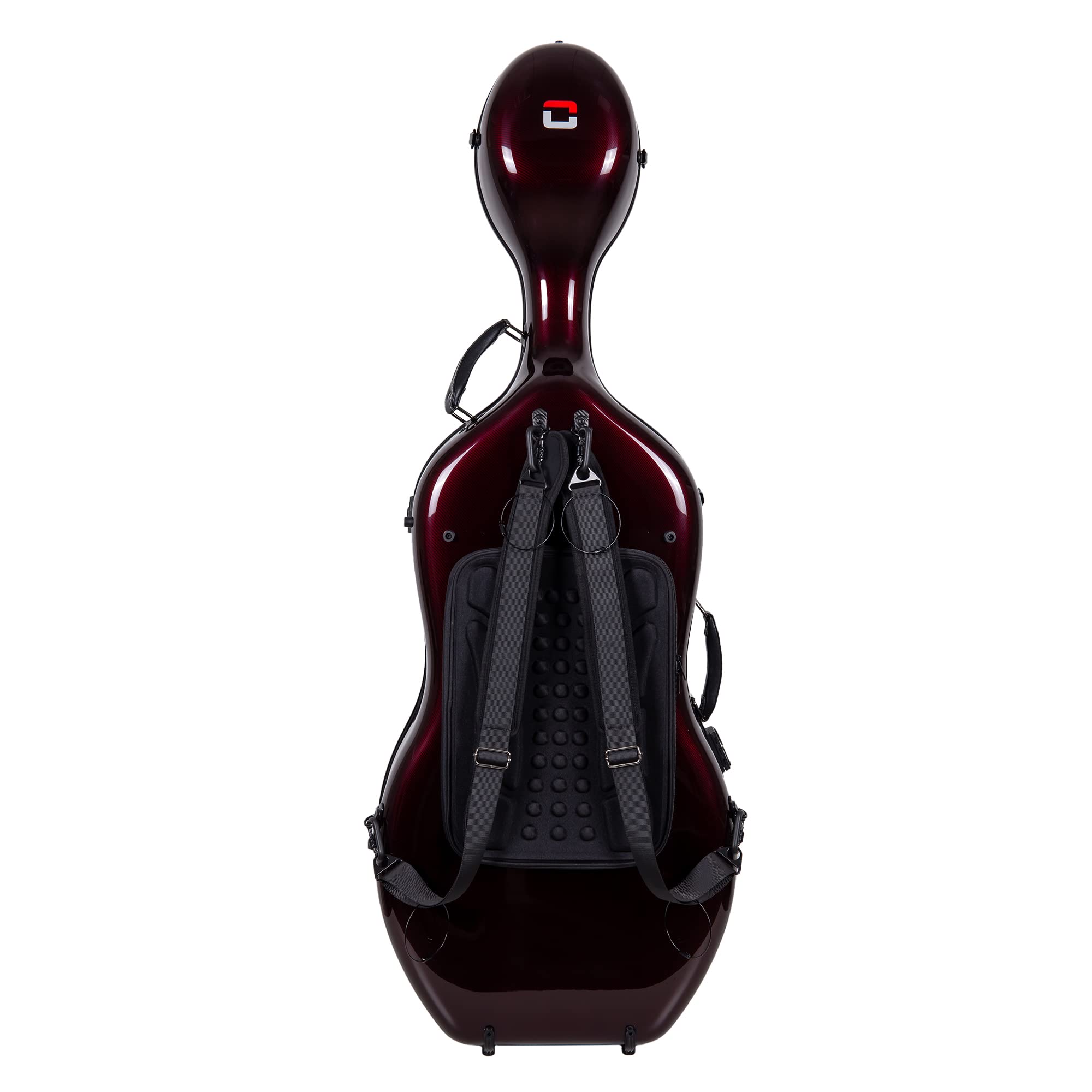 Crossrock Carbon Fiber Case fits for 4/4 Full Size Cello with Removable Shoulder Straps-Black(CRF3020CEFBK)