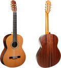 Aghartha AG-40 Classical Guitar 39-inch Solid Cedar Top, Handcrafted Spanish Heel Nylon String Guitar for Beginners and Professionals