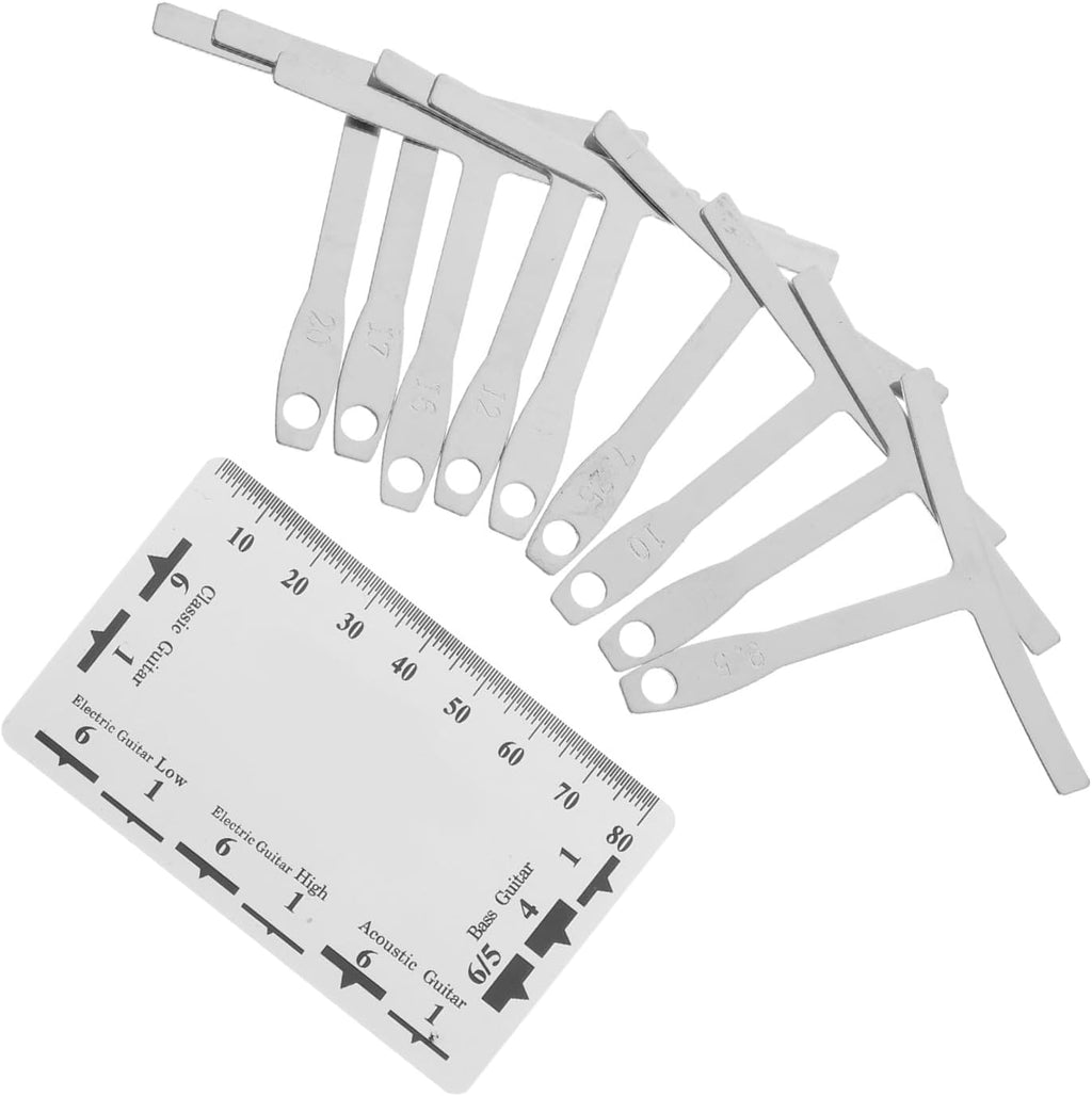 KESYOO 1Set String Action Gauge Tool with Understring Radius Measuring Tool for Guitar and Bass Setup Durable Double Sided Ruler for Accurate String Height Measurements and Easy