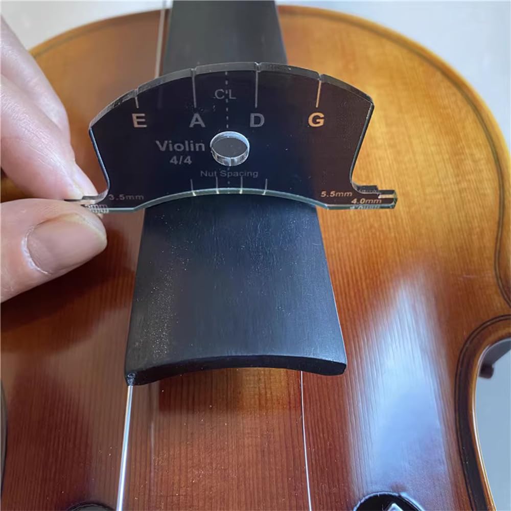 Multifunctional Violin Bridge Repair Reference Tool, Violin Bridge Shaping & String Spacing Gauge (4/4)