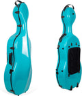 Crossrock Fiberglass 4/4 Cello Case with Wheels – Mint Blue Finish, Grey Velvet Interior, Lock, Music Pouch – Hardshell Travel Case (CRF2020CEFMB)