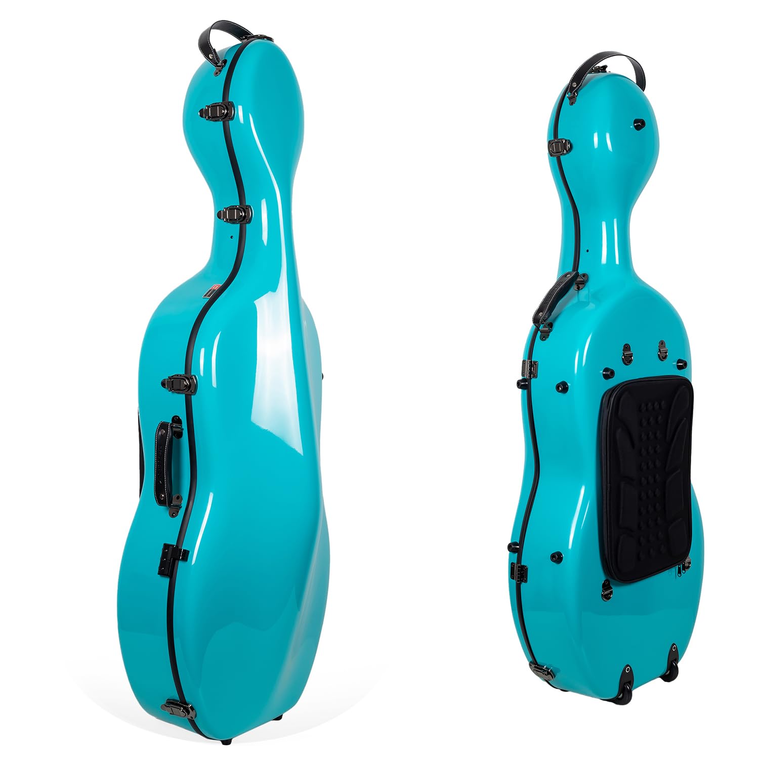 Crossrock Fiberglass 4/4 Cello Case with Wheels for Full Size Cello | Bright Yellow Finish, Velvet Interior, Waterproof Latches, Backpack Straps – Hardshell Protection- (CRF1020CEFYL)