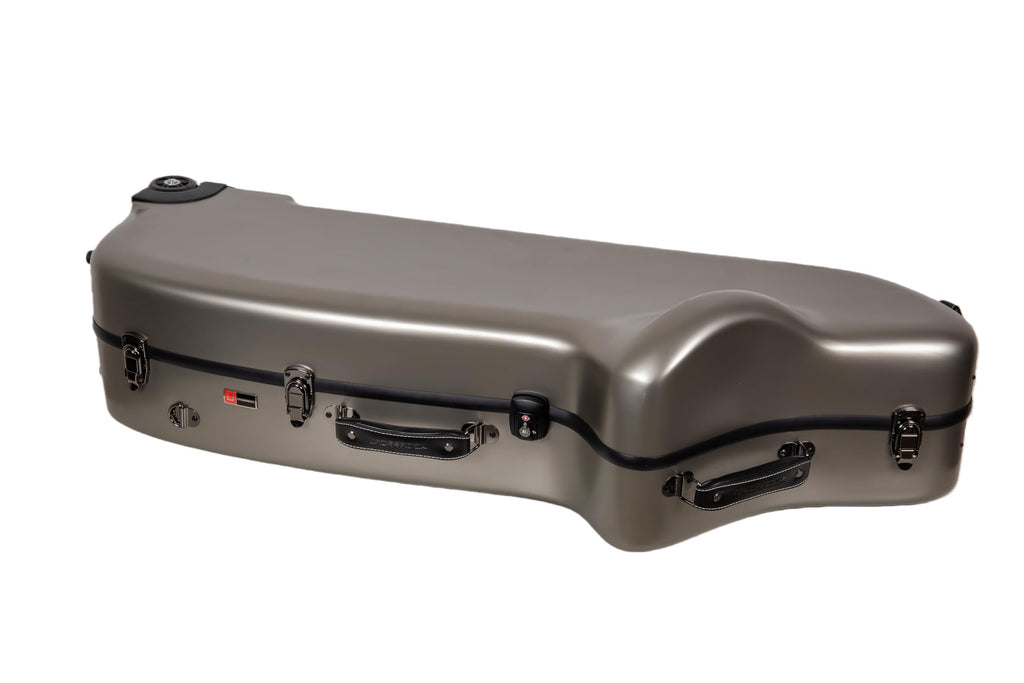 Crossrock Low A Baritone Saxophone Case with Wheels | Polycarbonate Hard Shell, TSA Lock, Anti-Scratch Finish, Neck & Mouthpiece Storage–Black (CRF4050BSBK)