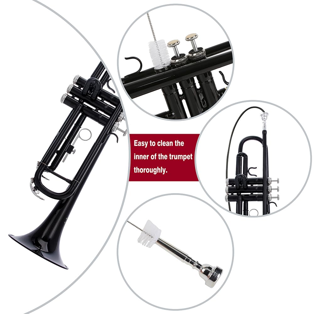 Glory Bb Trumpet - Trumpets for Beginner or Advanced Student with Case, pair of gloves-Gold