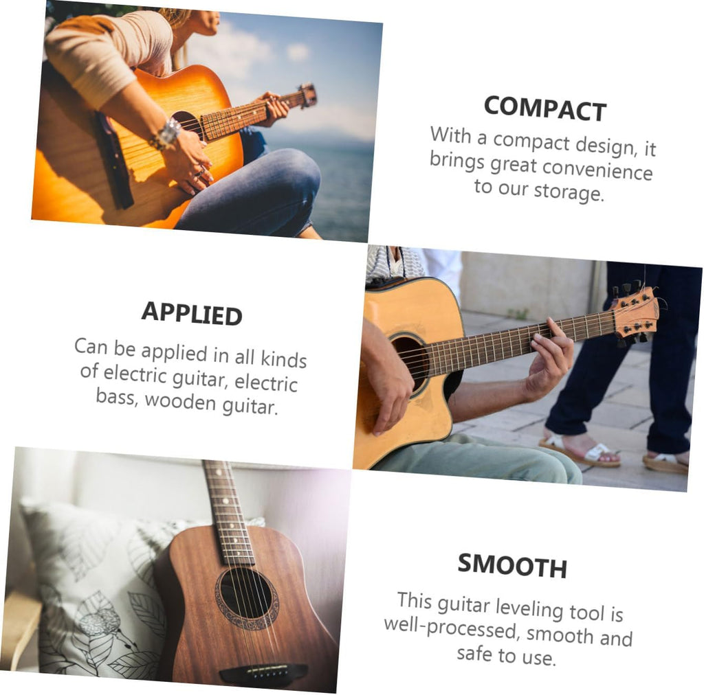 Levemolo 3pcs Guitar Leveling Tool Set Fret Rocker String Action Ruler for Accurate Neck Measurement Essential Guitar Repair Accessories for Electric and Acoustic Instruments