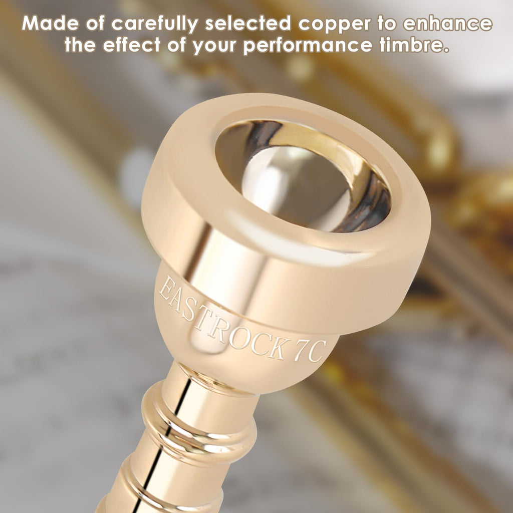 EASTROCK 7C Trumpet Mouthpiece Performance Type 7c Heavy Gold Vacuum Package Trumpet Instrument Accessories