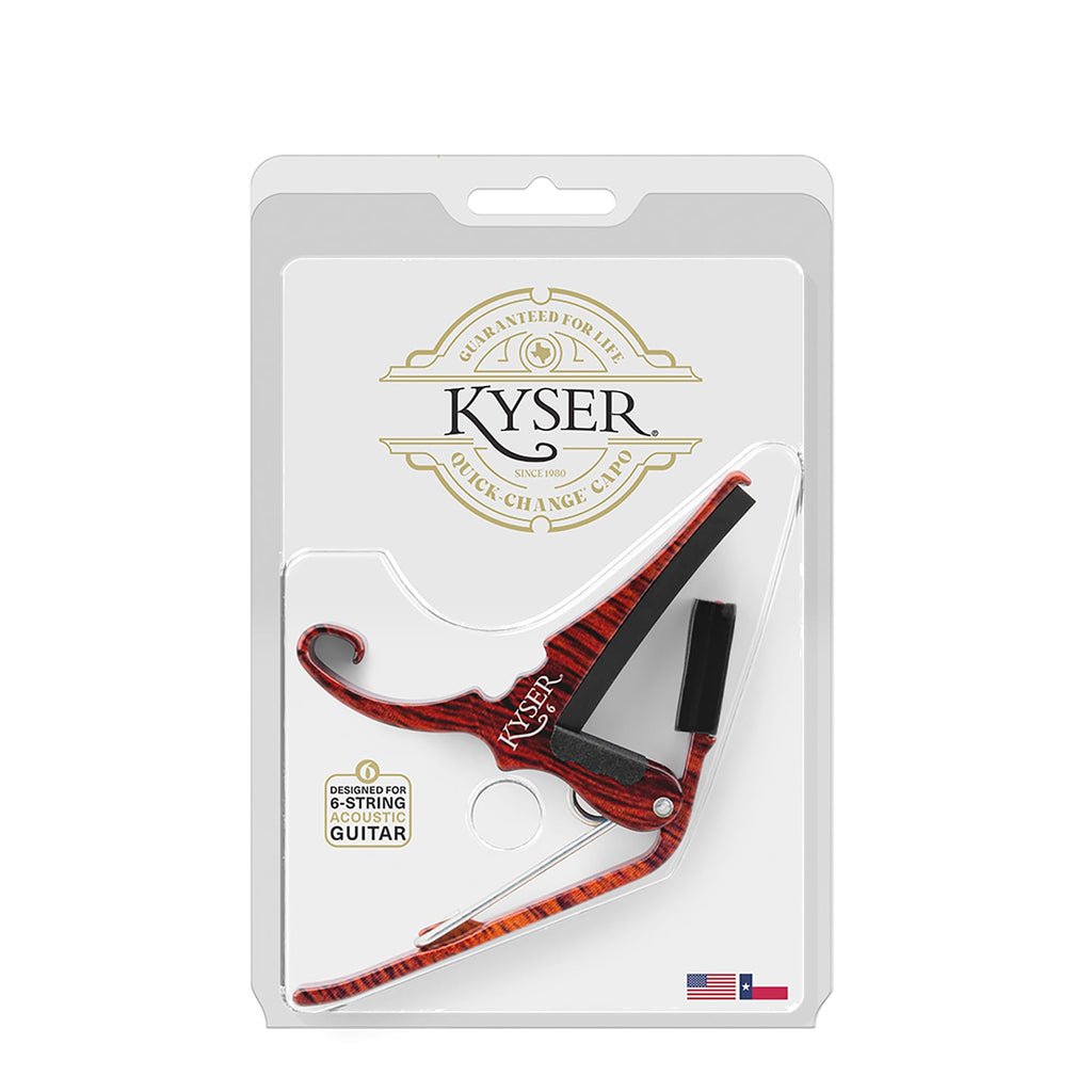 Kyser Quick-Change Guitar Capo for 6-string acoustic guitars, Black, KG6BA