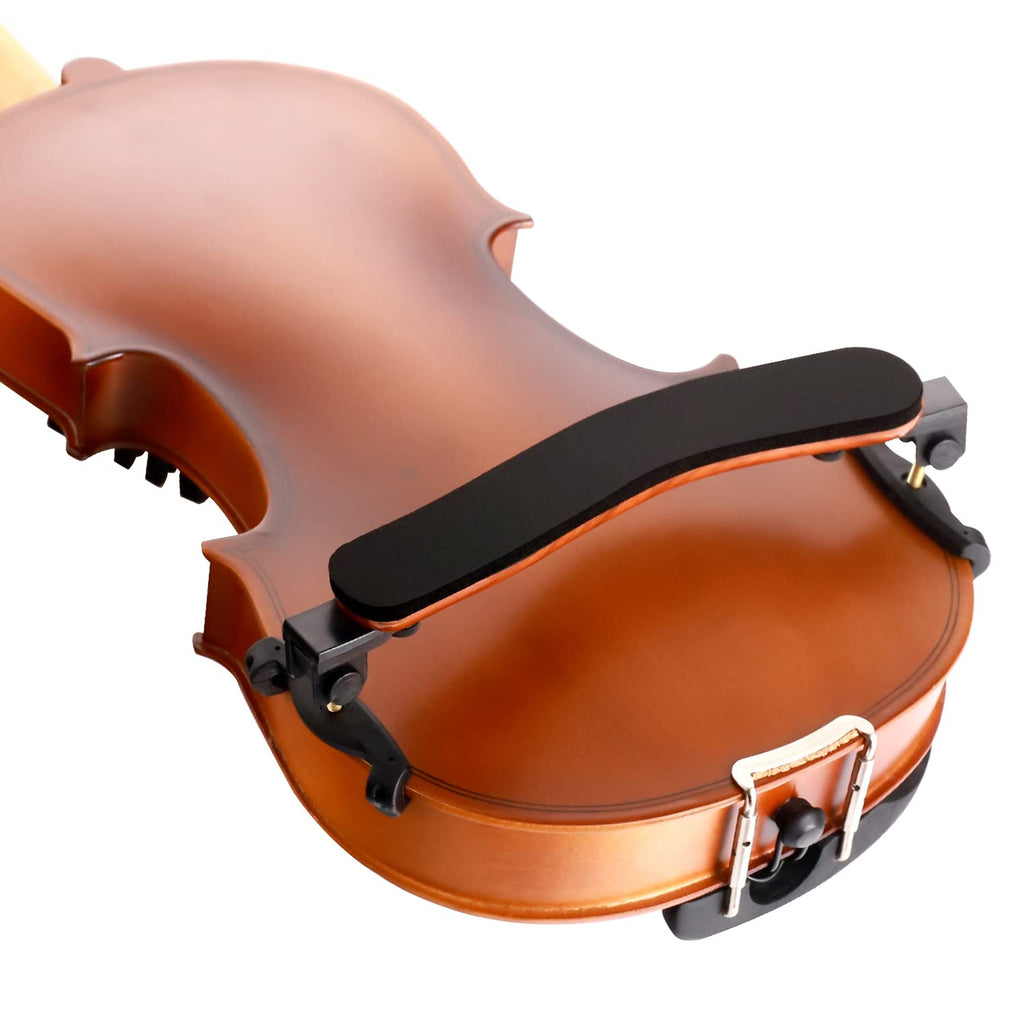 SUEWIO Violin Shoulder Rest for 4/4 Size, Premium Aluminum Alloy Violin Shoulder Rest with Thicken Comfortable Foam Pad & Height Adjustable Feet