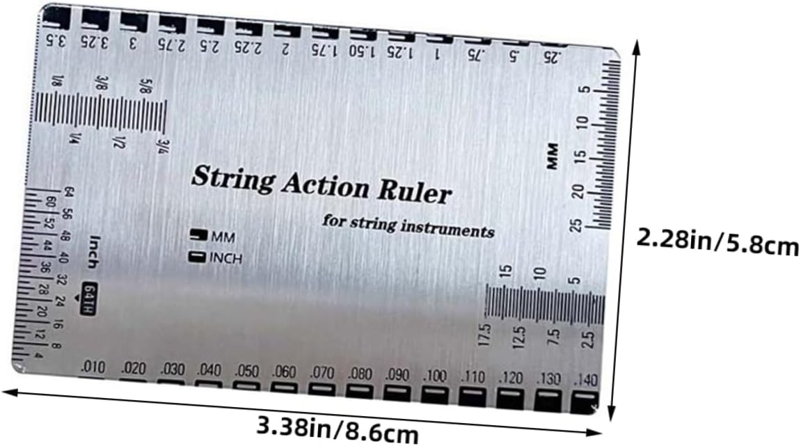 Acoustic Guitar Setup Tool Metric Ruler String Gauge for Luthier Repair