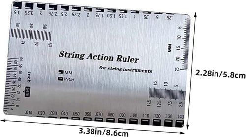 Acoustic Guitar Setup Tool Metric Ruler String Gauge for Luthier Repair