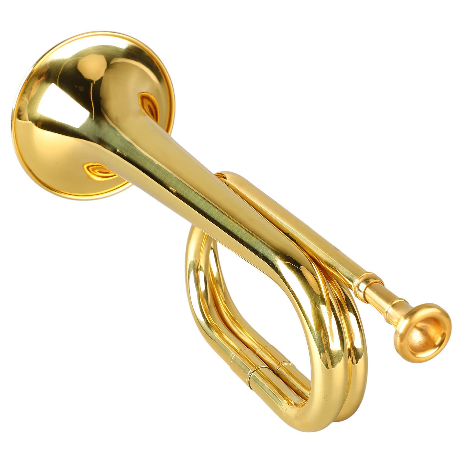 Walfront C Key Trumpet Military Style Brass Trumpet with Mouthpiece for Cavalry Bugle Military Orchestra Silver