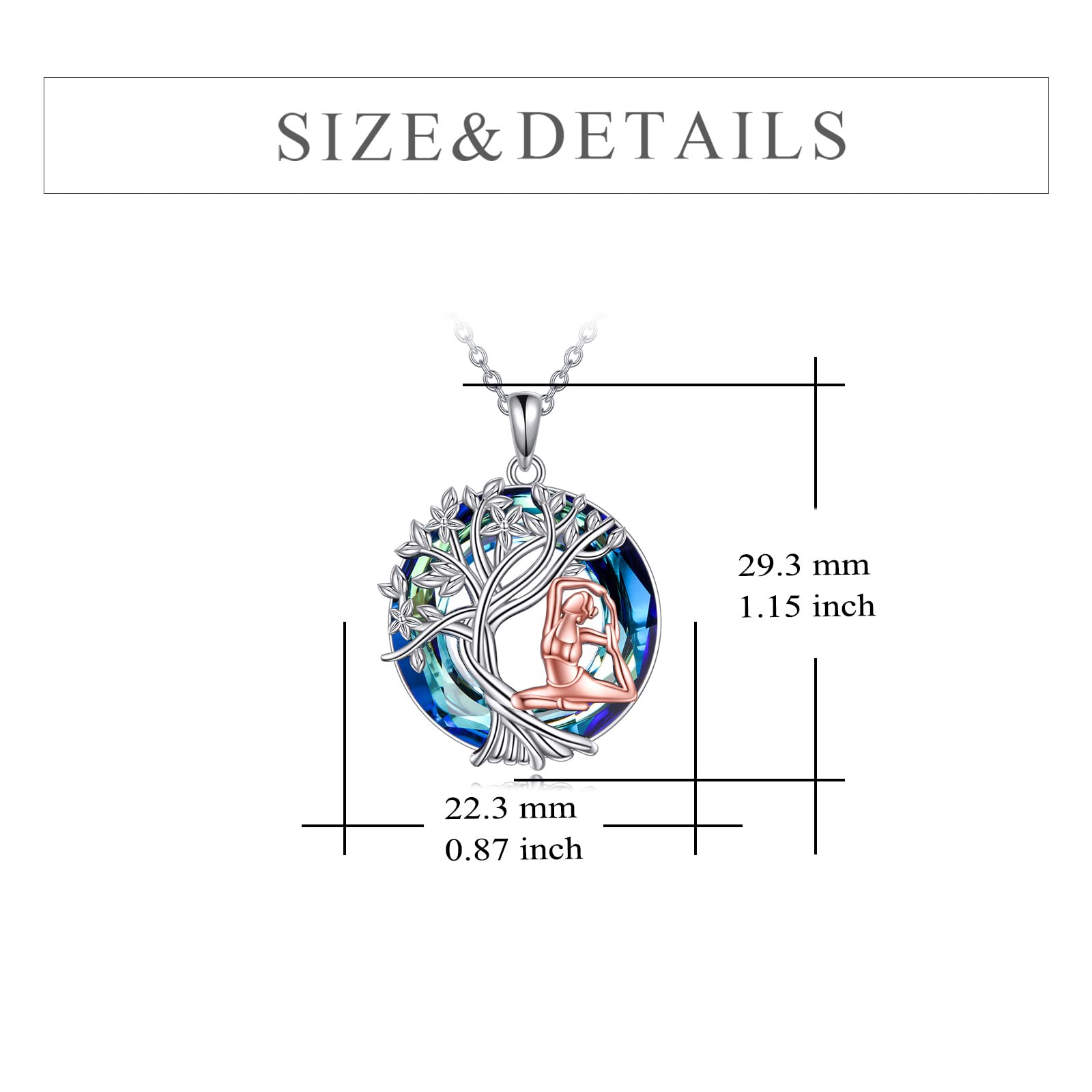 YFN Tree of Life Necklace Sterling Silver Crystal Jewelry Graduation Birthday Gifts for Women