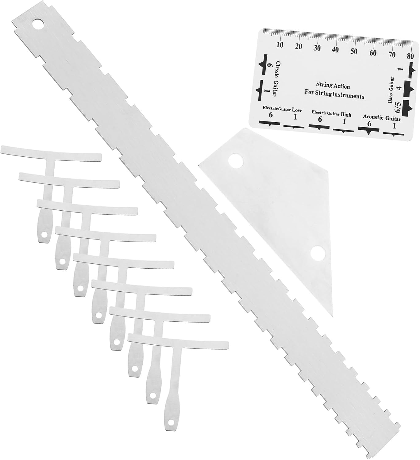 SHOWERORO Complete Guitar Setup Tools String Action Gauge Radius Ruler Fret Tool Kit for Guitar