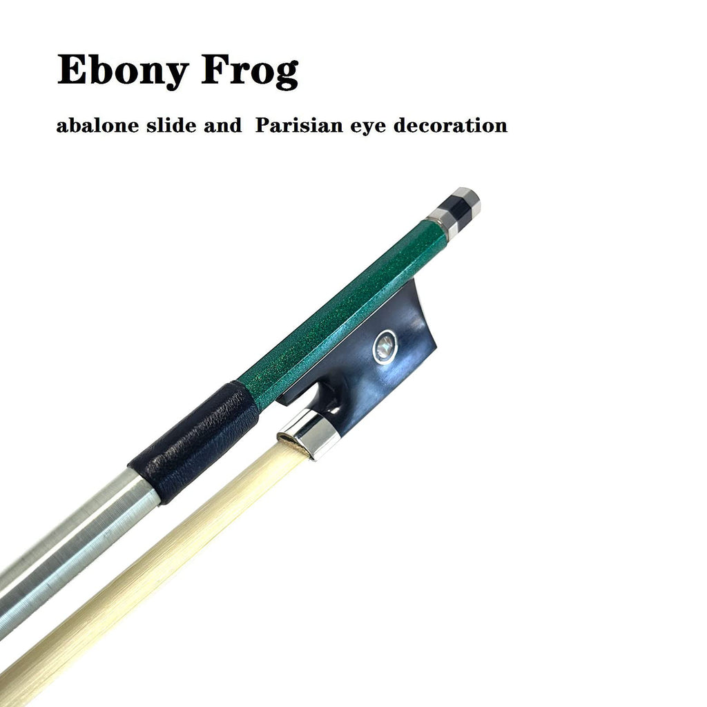 LIEKE Carbon Fiber Violin Bow 4/4 Full Size LightWeight Fiddle Bow (4/4 size, Black)