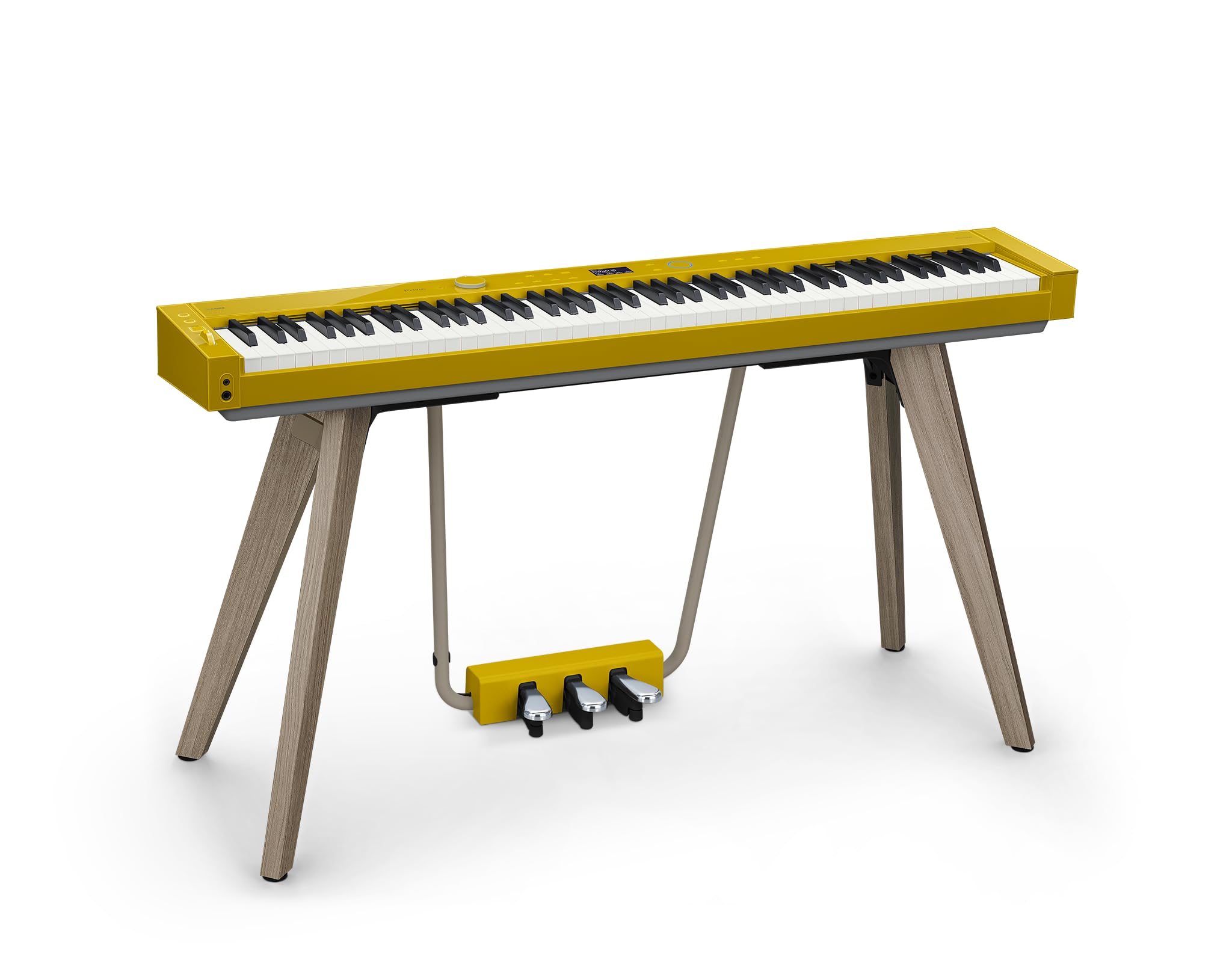 Casio Privia PX-S7000 Portable Digital Piano w/88 Hybrid Weighted Keys, 400 Tones, Touch Sensor Controls, Stand w/ 3 Pedals, Bluetooth, USB, AC Adapter, 32W Speakers, Harmonious Mustard (PX-S7000HM)