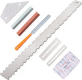 8 Pcs Guitar Neck Straight Edge Kit, Notched Luthier Tool, Fret Rocker, Fret File, Fingerboard Guards, String Action Ruler, Grindstones, Maintenance Set for Electric Guitar, Bass and Ukulele