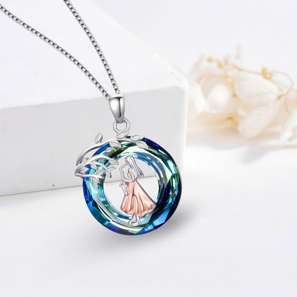 Sport/Music Necklace for Women 925 Sterling Silver Crystal Pendant Tree of Life Jewelry Gifts for Sport Players