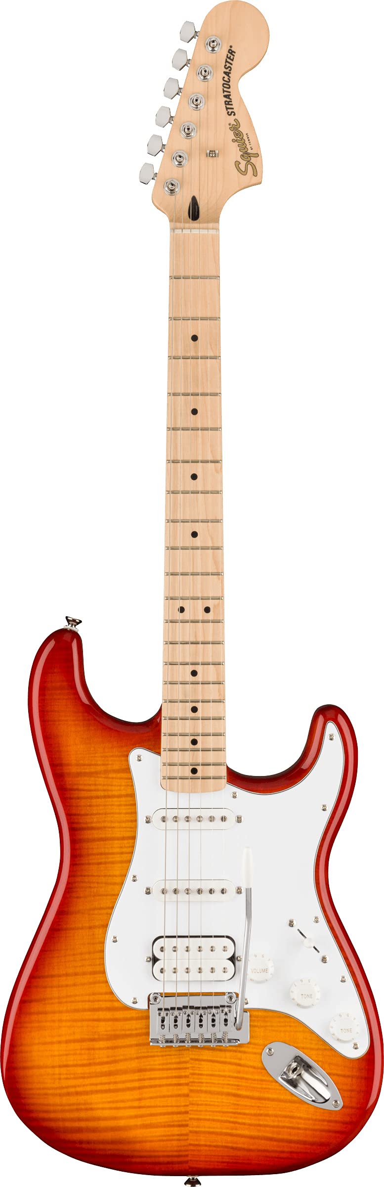 Fender Squier Affinity Stratocaster FMT HSS - Sienna Sunburst Bundle with Frontman 10G Amplifier, Gig Bag, Tuner, Instrument Cable, Strap, Picks, and Austin Bazaar Instructional DVD